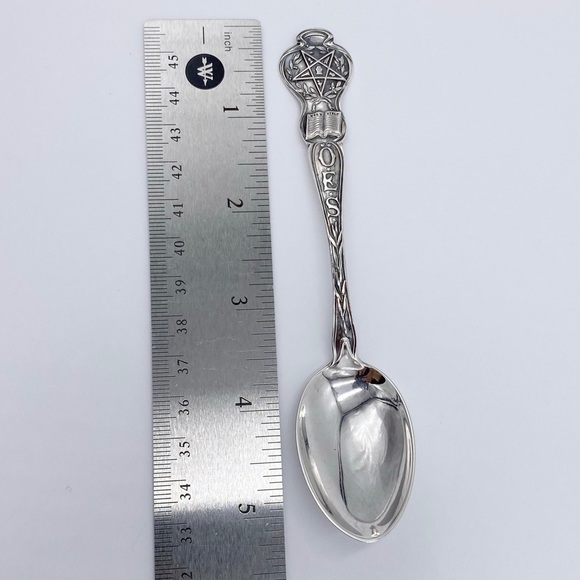 Masonic OES Order of the Eastern Star Sterling Silver Spoon with Bible - Picture 8 of 9